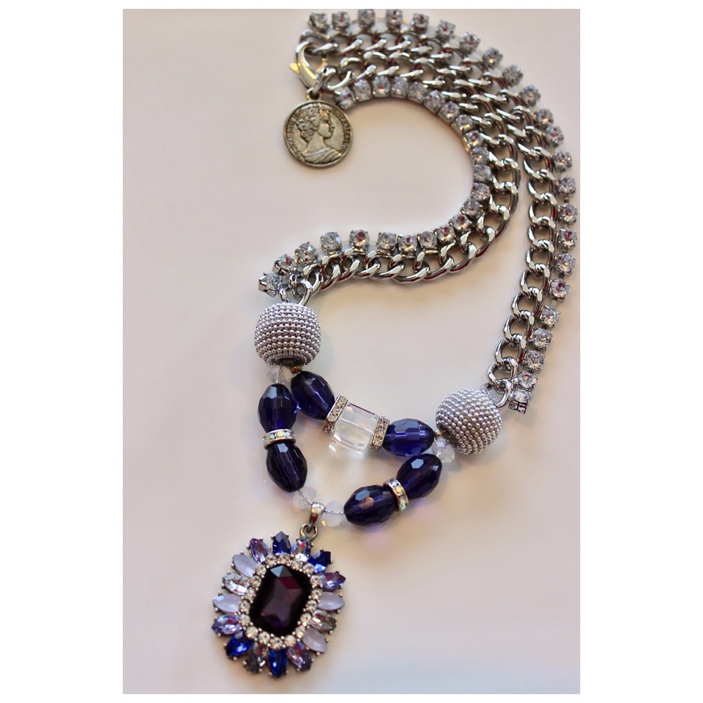 Royal Blue Pendant Necklace - Picture 5 of 7
